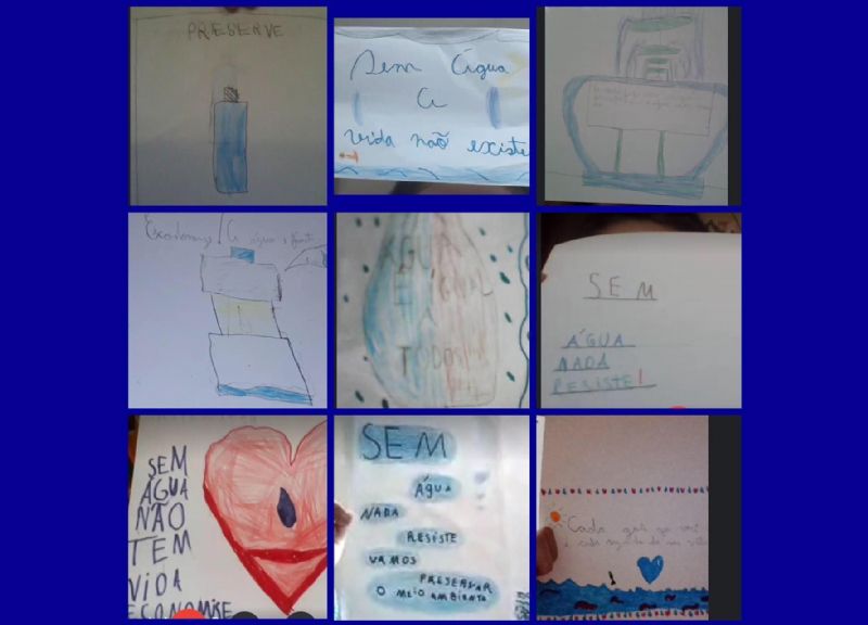 Os alunos do 3° ano A fizeram desenhos para alertar a popula