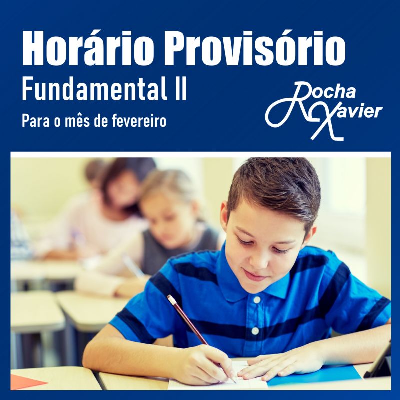 Horário provisório para o mês de fevereiro.